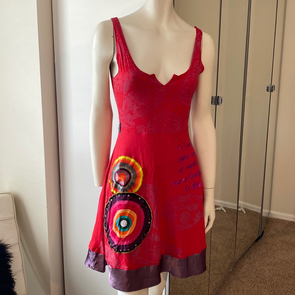 Instantly recognizable Desugual red dress